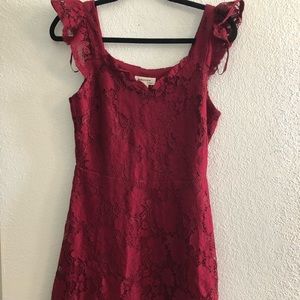 New Maroon laced dress size: medium
